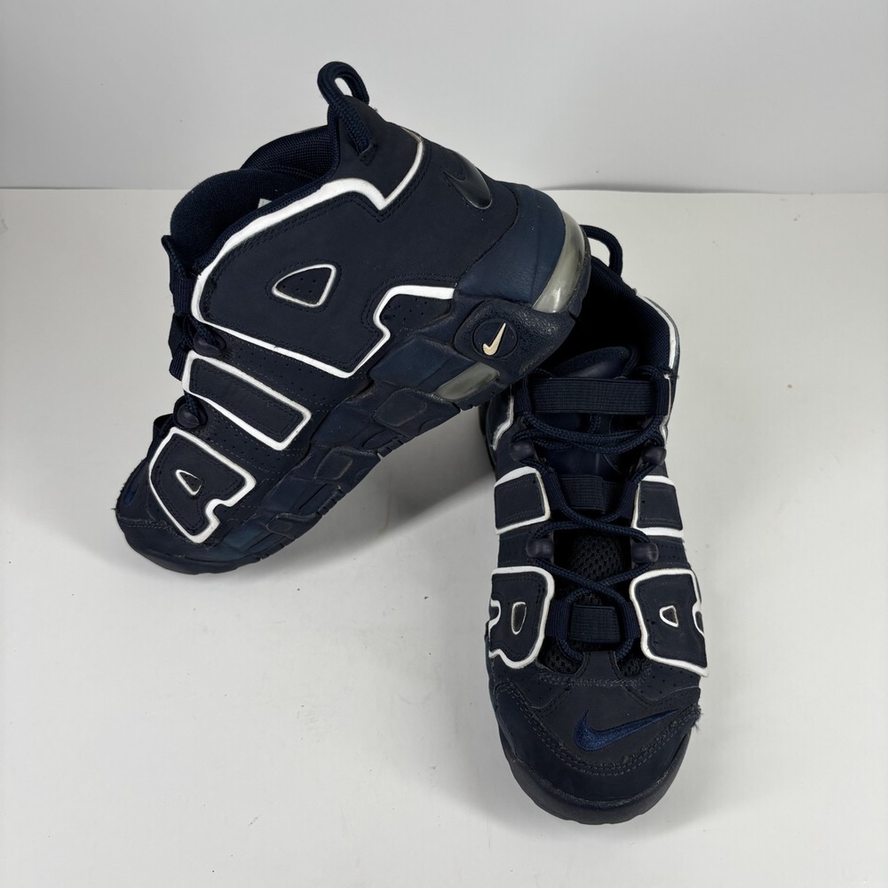 Nike Air More Uptempo GS Size 6Y Women's 7.5 Obsidian Navy/White 415082-401 - Picture 15 of 16